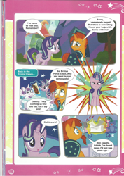 Size: 826x1169 | Tagged: safe, princess flurry heart, starlight glimmer, sunburst, pony, book, comic, diaper, foal, magazine scan, the quest for the lost toy