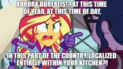 Size: 888x499 | Tagged: safe, screencap, sci-twi, sunset shimmer, twilight sparkle, equestria girls, friendship games, angry, aurora borealis, exploitable meme, image macro, meme, steamed hams, sunset yells at twilight, superintendent chalmers, the simpsons