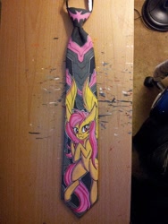 Size: 720x960 | Tagged: safe, artist:raptor007, fluttershy, custom, flutterbat, irl, necktie, photo, solo