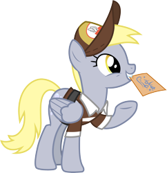 Size: 3004x3102 | Tagged: safe, artist:cloudyglow, derpy hooves, pegasus, pony, to where and back again, .ai available, female, mailpony, mare, simple background, solo, transparent background, vector