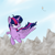 Size: 1000x1000 | Tagged: safe, artist:rodolfomushi, derpibooru import, twilight sparkle, twilight sparkle (alicorn), alicorn, pony, female, flying, kite, mare, solo