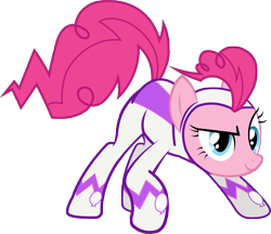 Size: 5906x5105 | Tagged: safe, artist:imperfectxiii, fili-second, pinkie pie, earth pony, pony, power ponies (episode), absurd resolution, clothes, costume, power ponies, simple background, solo, transparent background, vector