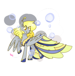 Size: 1024x1041 | Tagged: safe, artist:cubbybatdoodles, derpy hooves, pegasus, pony, clothes, dress, female, gala dress, mare, solo