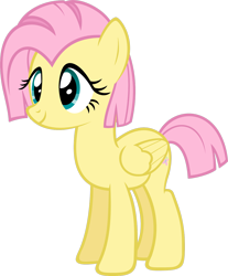 Size: 1062x1280 | Tagged: safe, artist:zacatron94, fluttershy, pegasus, pony, alternate hairstyle, haircut, short mane, short tail, simple background, solo, transparent background, vector