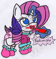 Size: 1024x1088 | Tagged: safe, artist:cuddlelamb, rarity, pony, unicorn, babity, baby, baby pony, booties, clothes, cute, diaper, lipstick, magic, poofy diaper, raribetes, solo, telekinesis, younger