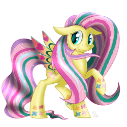 Size: 900x900 | Tagged: safe, artist:swanlullaby, fluttershy, pegasus, pony, floppy ears, rainbow power, raised hoof, simple background, smiling, solo, transparent background