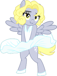 Size: 3000x3953 | Tagged: safe, artist:up1ter, derpy hooves, pegasus, pony, clothes, dress, female, looking at you, mare, marilyn monroe, simple background, smiling, solo, the seven year itch, transparent background, vector