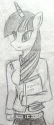 Size: 427x980 | Tagged: safe, derpibooru import, twilight sparkle, anthro, monochrome, sketch, solo