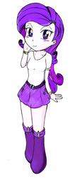 Size: 349x753 | Tagged: safe, artist:auntie_grub, rarity, equestria girls, blushing, solo