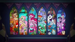 Size: 1280x720 | Tagged: safe, artist:ellaineplayz, derpibooru import, angel bunny, applejack, fluttershy, gummy, owlowiscious, pinkie pie, rainbow dash, rarity, spike, tank, twilight sparkle, twilight sparkle (alicorn), winona, alicorn, dragon, earth pony, pegasus, pony, unicorn, female, mane six, mare