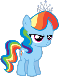 Size: 404x530 | Tagged: safe, derpibooru import, diamond tiara, rainbow dash, backwards cutie mark, palette swap, race swap, solo