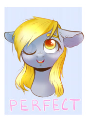 Size: 654x912 | Tagged: safe, artist:rizzych, derpy hooves, pegasus, pony, bust, colored pupils, digital art, female, mare, motivational poster, open mouth, portrait, poster, simple background, solo