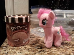 Size: 1024x768 | Tagged: safe, pinkie pie, coffee, food, ice cream, irl, photo, plushie, ty