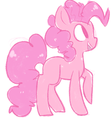 Size: 760x853 | Tagged: safe, artist:pegacornss, pinkie pie, earth pony, pony, blank flank, monochrome, profile, simple background, solo