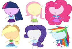 Size: 1270x874 | Tagged: safe, derpibooru import, applejack, fluttershy, pinkie pie, rainbow dash, rarity, twilight sparkle, equestria girls, 1000 hours in ms paint, :i, :t, dwight spergle, eppaljeck, humane five, humane six, ms paint, ponkie poy, ronbow dosh, rurrity, simple background, stylistic suck, white background