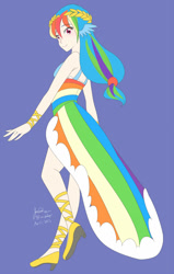 Size: 1280x2013 | Tagged: safe, artist:jonfawkes, derpibooru import, rainbow dash, human, 30 minute art challenge, clothes, dress, gala dress, humanized, wing ears