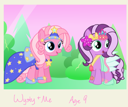 Size: 1366x1143 | Tagged: safe, artist:itoruna-the-platypus, pinkie pie, wysteria, earth pony, pony, g3, duo, g3 to g4, generation leap, princess pinkie pie, princess wysteria, simple background, vector, white background