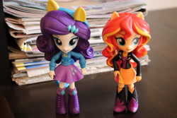 Size: 6000x4000 | Tagged: safe, artist:artofmagicpoland, rarity, sunset shimmer, equestria girls, doll, equestria girls minis, female, lesbian, shipping, sunsarity, toy