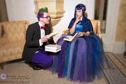 Size: 1080x720 | Tagged: safe, artist:eddric lee photography, artist:kuramachan, artist:staticguru, derpibooru import, spike, twilight sparkle, human, book, bowtie, cosplay, glasses, irl, irl human, photo