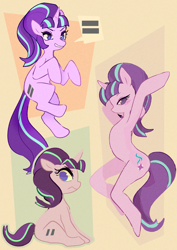 Size: 3100x4384 | Tagged: safe, artist:sharkizs, starlight glimmer, pony, unicorn, bipedal, equal cutie mark, evil grin, frown, grin, looking at you, sitting, smiling, solo