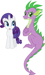 Size: 2256x3742 | Tagged: safe, artist:nstone53, rarity, spike, dragon, pony, unicorn, female, male, older, older spike, shipping, simple background, sparity, straight, transparent background, vector