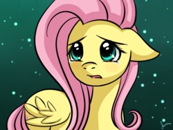 Size: 1024x768 | Tagged: source needed, safe, artist:princesssilverglow, fluttershy, pegasus, pony, crying, female, floppy ears, mare, open mouth, simple background, solo, wings