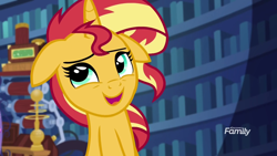 Size: 1280x720 | Tagged: safe, screencap, sunset shimmer, equestria girls, mirror magic, spoiler:eqg specials, floppy ears, smiling, solo