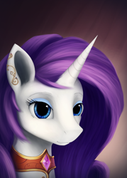 Size: 1658x2310 | Tagged: safe, artist:l1nkoln, rarity, pony, unicorn, bust, element of generosity, portrait, solo