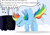 Size: 1000x707 | Tagged: safe, artist:bcrich40, derpibooru import, edit, rainbow dash, pegasus, pony, cloud, everything must go, headbang, lyrics, manic street preachers, music notes, speakers