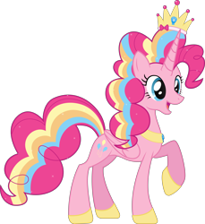 Size: 12689x13862 | Tagged: safe, artist:auburnborbon, pinkie pie, alicorn, pony, absurd resolution, alicornified, pinkiecorn, race swap, rainbow power, simple background, solo, transparent background, vector, xk-class end-of-the-world scenario