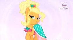 Size: 839x458 | Tagged: safe, screencap, applejack, earth pony, pony, simple ways, applejewel, fancyjack, solo