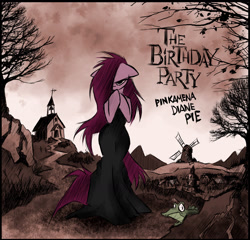 Size: 1280x1228 | Tagged: safe, artist:kejifox, gummy, pinkie pie, earth pony, pony, cover, parody, pinkamena diane pie, the birthday massacre