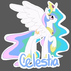 Size: 960x960 | Tagged: safe, artist:velocityraptor, princess celestia, alicorn, pony, looking up, solo, spread wings