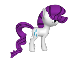 Size: 1200x900 | Tagged: safe, rarity, pony, unicorn, 3d, female, mare, on side, ponylumen, solo