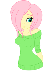 Size: 960x1280 | Tagged: safe, artist:candy-vanity, fluttershy, human, humanized, looking away, solo