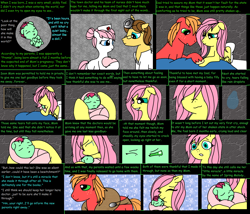 Size: 1596x1368 | Tagged: safe, artist:purfectprincessgirl, big macintosh, doctor horse, doctor stable, fluttershy, nurse redheart, oc, oc:spring melody, earth pony, pegasus, pony, comic, crying, feels, fluttermac, foal, male, newborn, offspring, parent:big macintosh, parent:fluttershy, parents:fluttermac, shipping, stallion, straight