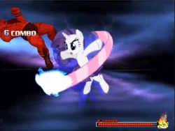 Size: 953x716 | Tagged: safe, screencap, rarity, pony, unicorn, mugen, street fighter, youtube link, zangief