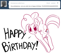 Size: 640x580 | Tagged: safe, artist:frankier77, pinkie pie, earth pony, pony, ask, ask pinkamena diane pie, solo, tumblr