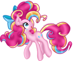 Size: 1024x850 | Tagged: safe, artist:zoevulpez, pinkie pie, earth pony, pony, female, rainbow power, simple background, solo, transparent background, vector