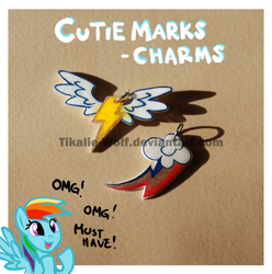 Size: 600x604 | Tagged: safe, artist:tikalie-wolf, derpibooru import, rainbow dash, pegasus, pony, craft, cutie mark