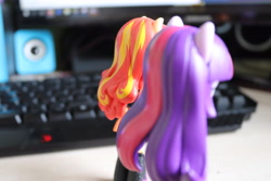 Size: 6000x4000 | Tagged: safe, artist:artofmagicpoland, derpibooru exclusive, sunset shimmer, twilight sparkle, twilight sparkle (alicorn), alicorn, equestria girls, doll, equestria girls minis, female, going, lesbian, shipping, sunsetsparkle, toy