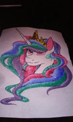 Size: 768x1280 | Tagged: safe, artist:mushra123, princess celestia, alicorn, pony, bust, portrait, solo