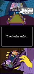 Size: 705x1529 | Tagged: safe, starlight glimmer, sunset shimmer, equestria girls, beanie, clothes, coffin, dead, doll, equestria girls minis, face, hat, parody, simpsons did it, the simpsons, toy