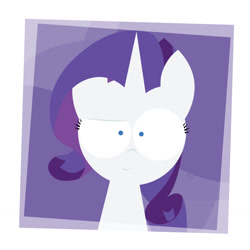 Size: 1280x1280 | Tagged: safe, artist:limejerry, rarity, pony, unicorn, female, horn, mare, purple mane, smiling, solo, white coat