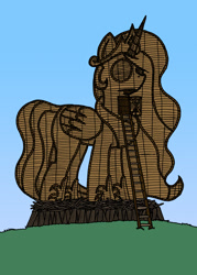 Size: 2263x3164 | Tagged: safe, artist:bobthedalek, princess celestia, alicorn, pony, crossover, female, the wicker man