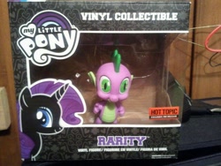 Size: 640x480 | Tagged: safe, rarity, spike, bad pun, box, fail, funko, implied sparity, irl, photo, toy, you had one job