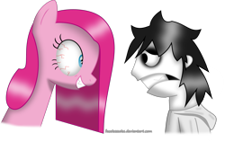 Size: 3300x2083 | Tagged: safe, artist:facelesssoles, pinkie pie, earth pony, pony, jeff the killer, meme, pinkamena diane pie