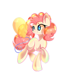 Size: 1024x1119 | Tagged: safe, artist:pookiiee, pinkie pie, earth pony, pony, balloon, simple background, solo, transparent background