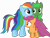 Size: 8450x6400 | Tagged: safe, artist:parclytaxel, derpibooru import, rainbow dash, scootaloo, oc, oc:green thunder, alicorn, pegasus, pony, .svg available, absurd resolution, alicorn oc, canon x oc, commission, female, filly, greendash, long mane, male, mare, never doubt blaa6 involvement, nuzzling, simple background, stallion, transparent background, vector