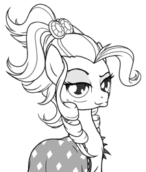 Size: 1280x1503 | Tagged: safe, artist:stoic5, applejack, earth pony, pony, simple ways, applejewel, duckface, monochrome, solo